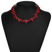 Imitated Crystal&cz Fashion Geometric Necklace  (red) Nhjj4115-red main image 1