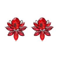 Imitated Crystal&cz Korea Flowers Earring  (red) Nhjj4158-red main image 1