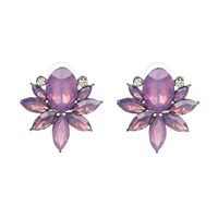 Imitated Crystal&cz Korea Flowers Earring  (red) Nhjj4158-red main image 4