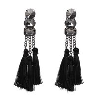 De Luxe Alliage Strass Incrustés Gland Fringe Boucles D'oreilles Commerce Extérieur Européen Et Américain Personnelle Accessoires En Gros main image 3