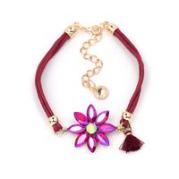 Leather Fashion Flowers Bracelet  (red) Nhjj4567-red main image 1