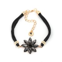 Leather Fashion Flowers Bracelet  (red) Nhjj4567-red main image 4
