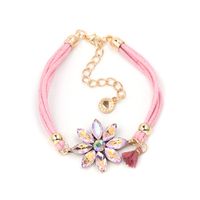 Leather Fashion Flowers Bracelet  (red) Nhjj4567-red main image 6