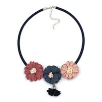 Alloy Simple Flowers Necklace  (blue) Nhjj4464-blue main image 1