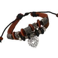 Leather Fashion Geometric Bracelet  (brown) Nhpk1543-brown main image 1