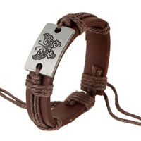 Leather Korea Geometric Bracelet  (photo Color) Nhpk1629-photo Color main image 1