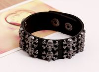 Leather Fashion Geometric Bracelet  (black) Nhpk1667-black main image 1