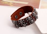 Leather Fashion Geometric Bracelet  (black) Nhpk1667-black main image 3