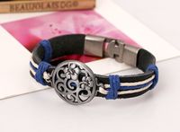 Leather Bohemia Geometric Bracelet  (male) Nhpk1678-male main image 2