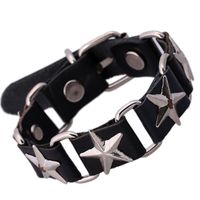 Leather Fashion Geometric Bracelet  (black Five-pointed Star) Nhpk1734-black Five-pointed Star main image 1