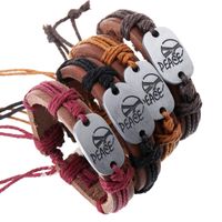 Leather Simple Geometric Bracelet  (four-color Ropes Are Made) Nhpk1814-four-color Ropes Are Made main image 3
