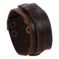 Leather Fashion Geometric Bracelet  (vintage Brown) Nhpk1894-vintage Brown main image 2