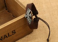 Leather Korea Geometric Bracelet  (black) Nhpk2003-black main image 3