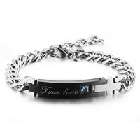 Titane Acier Couple Hommes Et Femmes Bracelet Cadeau Du Jour De Valentine Pour Petite Amie Personnalité Brillant Bracelet Peut Tailler D'écriture Ornement main image 6