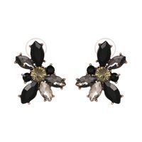 Imitated Crystal&cz Fashion Flowers Earring  (black) Nhjj3989-black main image 2