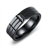 Taobao Tmall Quelle Personal Isierte Diamant Titan Stahl Herren Ring Schwarz Zirkon Gezeiten Herren Einzel Ring Ring main image 3