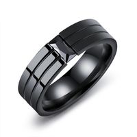 Taobao Tmall Fournir Personnalisé Diamant Titane Acier Hommes Anneau De Zircon Noir À La Mode Simples Hommes Anneau Anneau main image 4