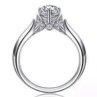 Koreanische Version Des Neuen Einfachen Vierklauen-rings, Galvani Siertes Platin, Mikro Eingelegte Aaa-zirkon-damen Ring 10319002 main image 2
