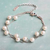 Alloy Korea Geometric Bracelet  (alloy White Beads) Nhlj3721-alloy White Beads main image 4