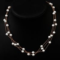 Alloy Korea Geometric Necklace  (alloy White Beads) Nhlj3765-alloy White Beads main image 2