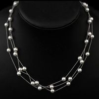 Alloy Korea Geometric Necklace  (alloy White Beads) Nhlj3765-alloy White Beads main image 4