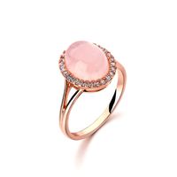 Fabrik Direkt Verkauf Koreanische Mode Neuer Ring Einfacher Und Vielseitiger Natürlicher Rosa Kristall Ring 311389 main image 1