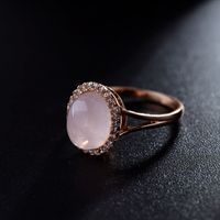 Fabrik Direkt Verkauf Koreanische Mode Neuer Ring Einfacher Und Vielseitiger Natürlicher Rosa Kristall Ring 311389 main image 6