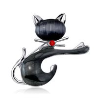 Japanische Niedliche Einfache Brosche Persönlichkeit Opal Katze Brosche Mode Tier Serie Damen Corsage main image 4