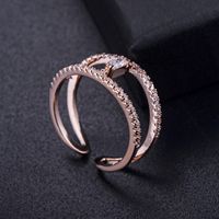 Modischer Neuer Stil Einfacher Mikro-eingelegter Zirkon-eröffnungs Ring Weiblicher Koreanischer Stil Temperament Persönlichkeit Doppels Chicht Ring Ring Großhandel main image 1