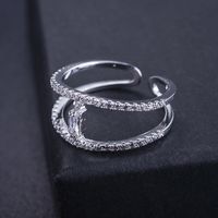 Modischer Neuer Stil Einfacher Mikro-eingelegter Zirkon-eröffnungs Ring Weiblicher Koreanischer Stil Temperament Persönlichkeit Doppels Chicht Ring Ring Großhandel main image 3