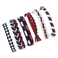 Leather Fashion Geometric Bracelet  (six Sets) Nhpk2014-six Sets main image 1