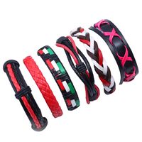 Leather Fashion Geometric Bracelet  (six Sets) Nhpk2015-six Sets main image 2