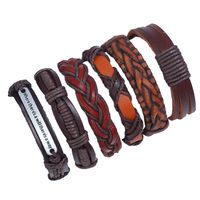 Leather Fashion Geometric Bracelet  (six Sets) Nhpk2025-six Sets main image 2