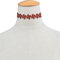 Cloth Simple Flowers Necklace  (c1829 Red) Nhxr2027-c1829 Red main image 2