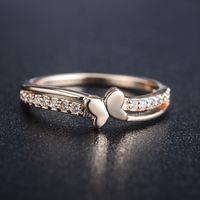 Koreanische Version Des Neuen Stils Eingelegter Zirkon-twisted-doppels Chicht Ring Weiblich Niedlich Persönlichkeit Bowknot Ring Ring Großhandel 810201 main image 2