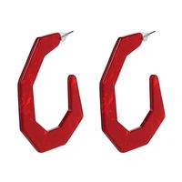 Plastic Fashion Geometric Earring  (red) Nhjj4750-red main image 2