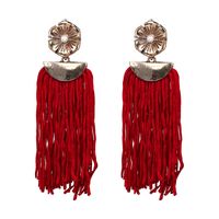 Alloy Vintage Flowers Earring  (red) Nhjj4660-red main image 1