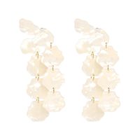 Plastic Fashion Flowers Earring  (white) Nhjj4663-white main image 1