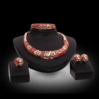 Hot Sale Damen Party Bankett Set Halskette Ohrringe Armband Ring Set Hersteller Großhandel main image 1