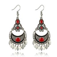 Alloy Vintage Geometric Earring  (red) Nhgy1772-red main image 2