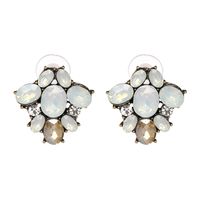 Imitated Crystal&cz Fashion Geometric Earring  (creamy-white) Nhjj4861-creamy-white main image 1