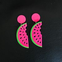 Acryl Dadongmen Ohrringe Europa Und Amerika Kawaii Rosarot Sommer Wassermelone Punk Kreative Lustige Ohrringe sku image 1