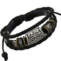 Quelle Gewebtes Perlen Rindsleder Armband Einfache Retro Kreative Trend Ige Herren Leder Armband Schmuck main image 2