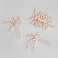 Beads Fashion Flowers Hair Accessories  (rose Alloy) Nhhs0024-rose Alloy main image 1