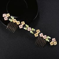 Imitated Crystal&cz Fashion Flowers Hair Accessories  (yellow) Nhhs0132-yellow main image 1