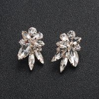 Vente Chaude Européenne Et Américaine De La Mode De Mariée Boucles D'oreilles Belle Fleur De Cristal Boucles D'oreilles De Luxe Brillant Strass Boucles D'oreilles main image 1