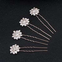 Imitated Crystal&cz Fashion Geometric Hair Accessories  (rose Alloy) Nhhs0183-rose Alloy main image 1