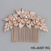 Europäischer Und Amerikanischer Neuer Braut Haar Kamm Kamm Goldenes Temperament Blumen Stil Hochzeits Schmuck Fabrik Direkt Vertrieb main image 3