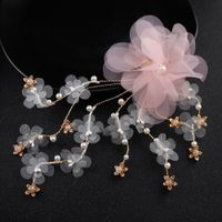 Cloth Simple Flowers Hair Accessories  (white) Nhhs0207-white main image 2