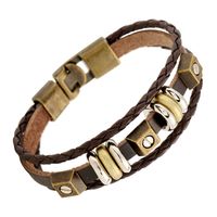 Punk Nouveau Rétro Ornement Tressé En Cuir Bracelet De Mode Tempérament Personnalité En Cuir Bracelet Approvisionnement D'usine sku image 1